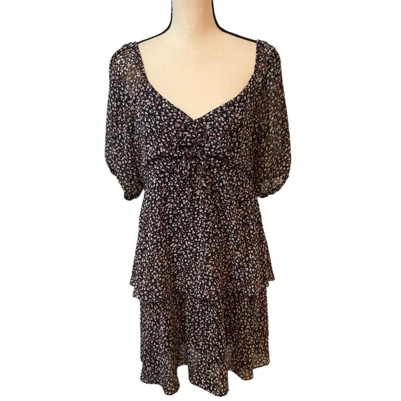 Sugarlips Sugar + Lips Dress Ashlee Floral Back Cut Out Mini Size L - Picture 2 of 15